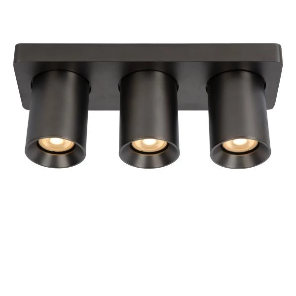 Lucide NIGEL - Spot plafond - LED Dim to warm - GU10 - 3x5W 2200K/3000K - Anthracite - détail 1